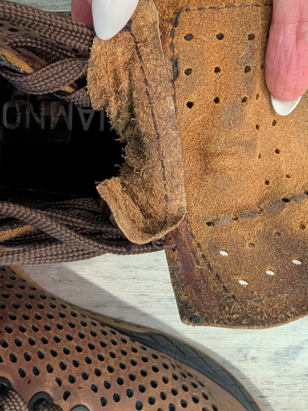 NOBULL Brown Perforated High-Top Coffee Brown Leather Athletic Shoes Sz 8 - Picture 10 of 13